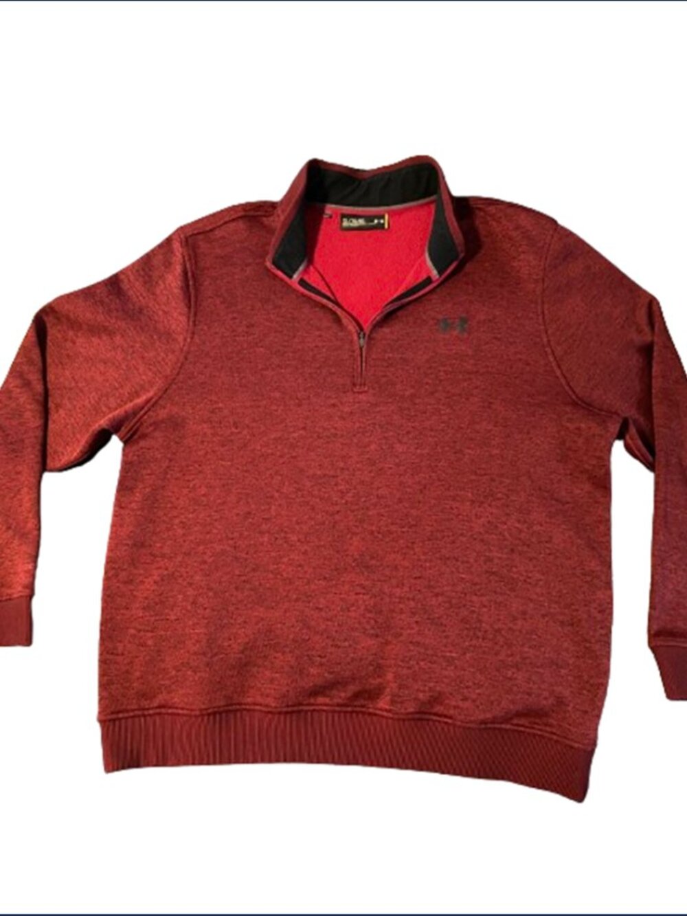 UNDER ARMOUR XL Red Heather Quarter Zip Pullover